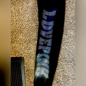 Black with rhinestones never worn Pink by Victorias Secret Leggings